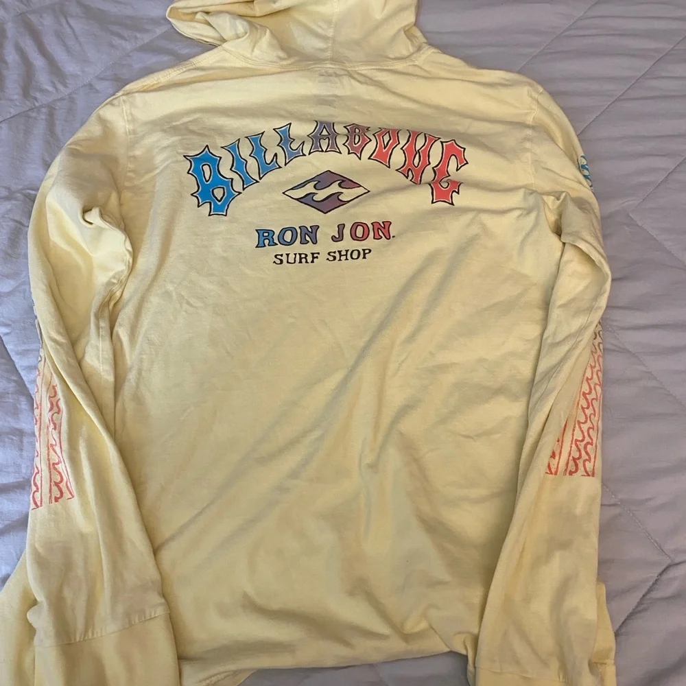 Billabong Yellow Hooded Wave Washed Tee medium